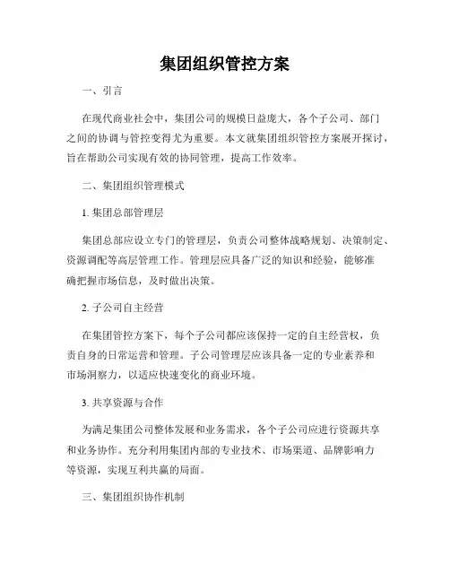 集团组织管控方案
