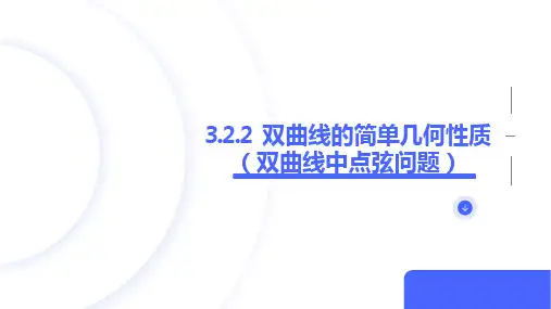 3.2.2双曲线的简单几何性质第四课时(双曲线中点弦问题)课件-高二上学期数学人教A版选择性