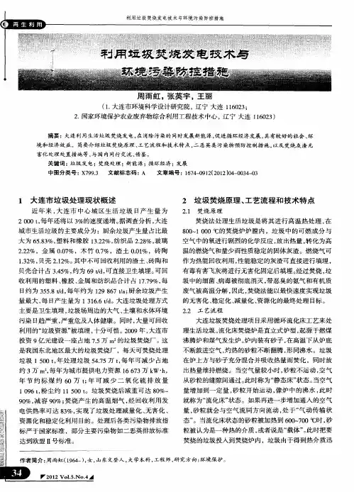 利用垃圾焚烧发电技术与环境污染防控措施