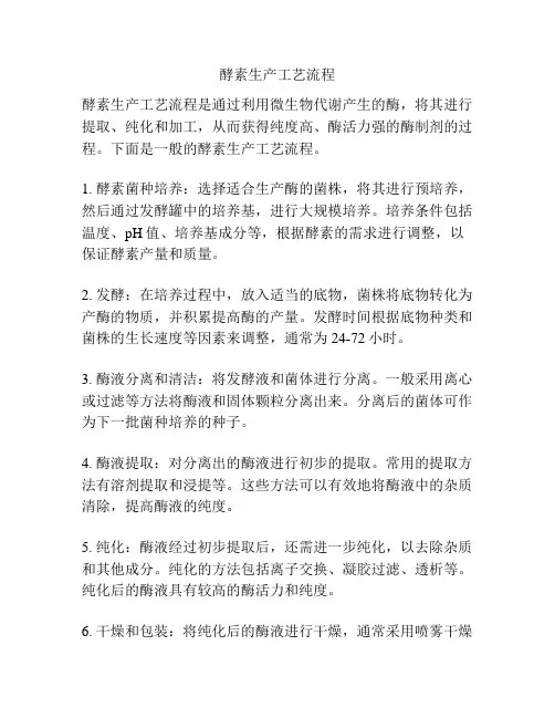 酵素生产工艺流程