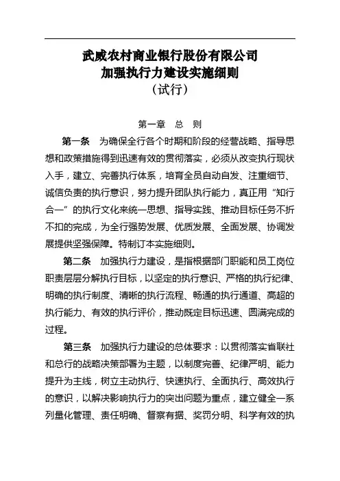 加强执行力建实施细则