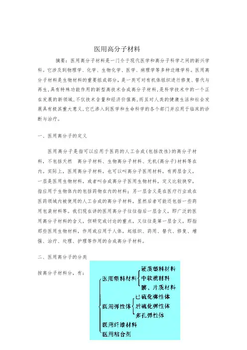 医用功能高分子简介