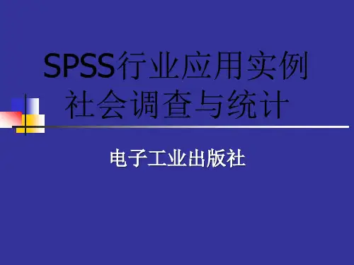 SPSS行业应用实例社会调查与统计.