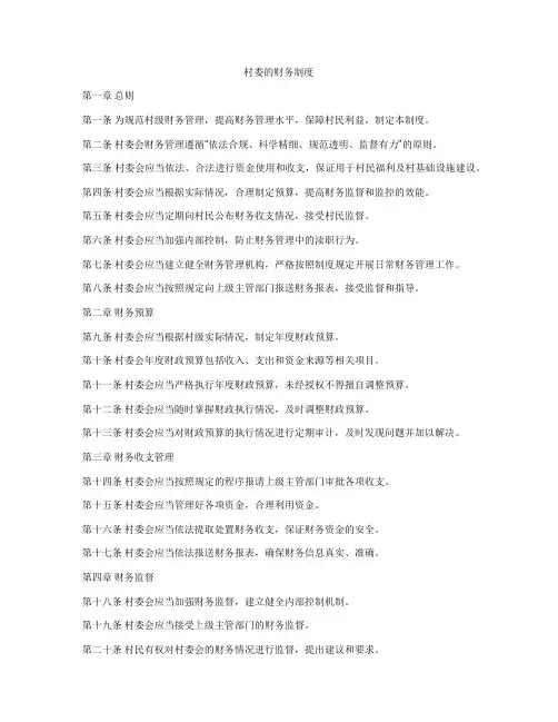 村委的财务制度