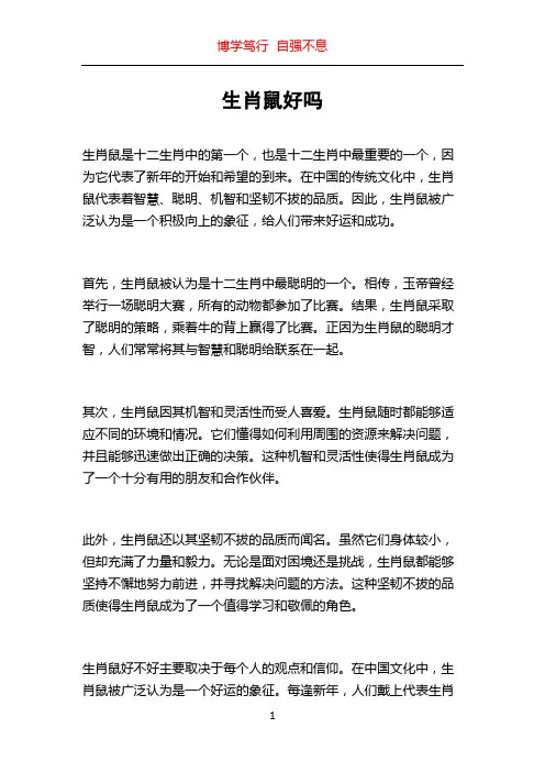 生肖鼠好吗