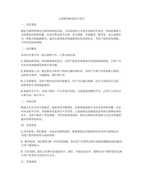 云旅游创新创业计划书