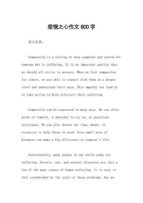 悲悯之心作文800字