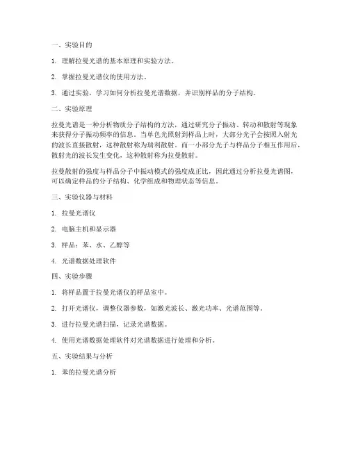 拉曼光谱_实验报告