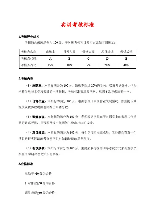 实训考核标准