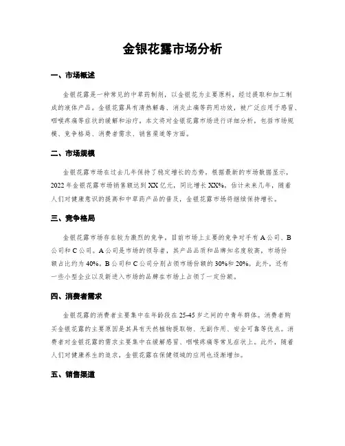 金银花露市场分析