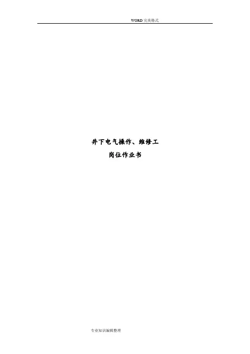 煤矿井下电气操作、维修工岗位作业书模板