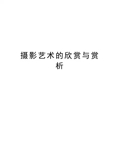 摄影艺术的欣赏与赏析讲课教案