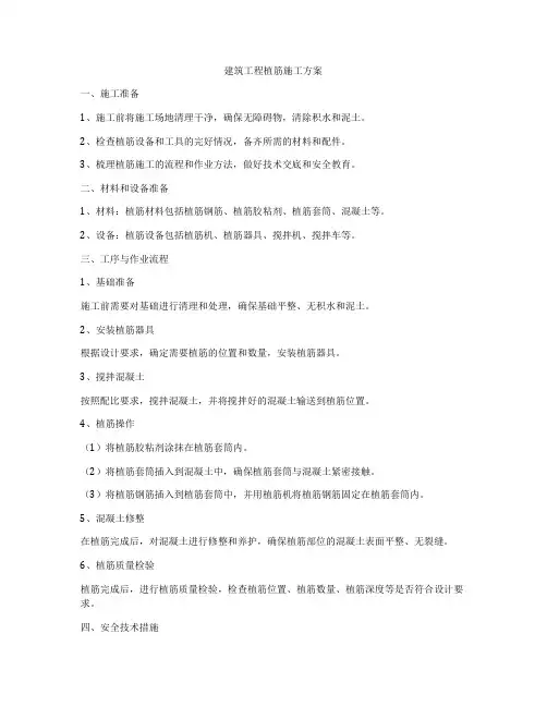 建筑工程植筋施工方案