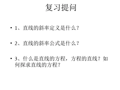 直线方程的点斜式PPT课件