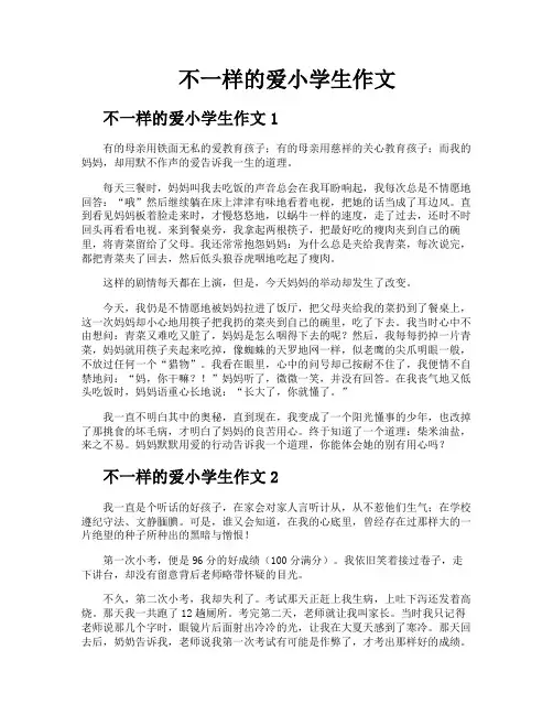 不一样的爱小学生作文