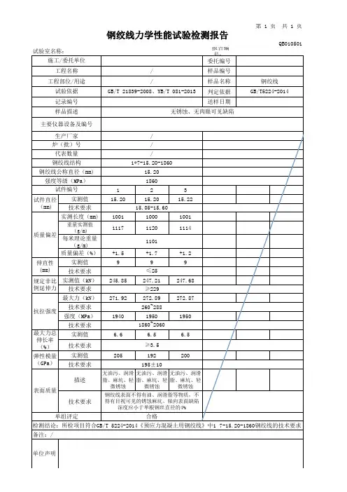 钢绞线报告