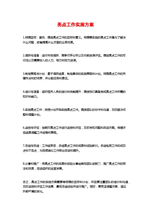 亮点工作实施方案 (2)
