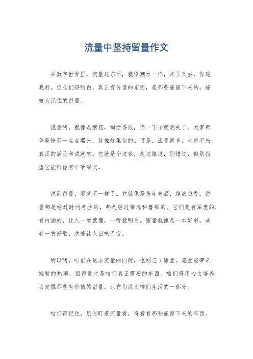流量中坚持留量作文