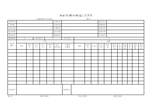 碎石(砂)桩(干法)施工记录表