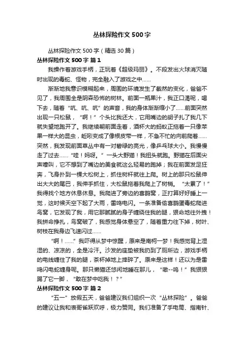 丛林探险作文500字（精选30篇）