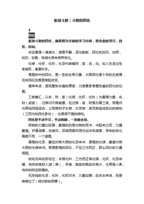 紫微斗数｜斗数的四化