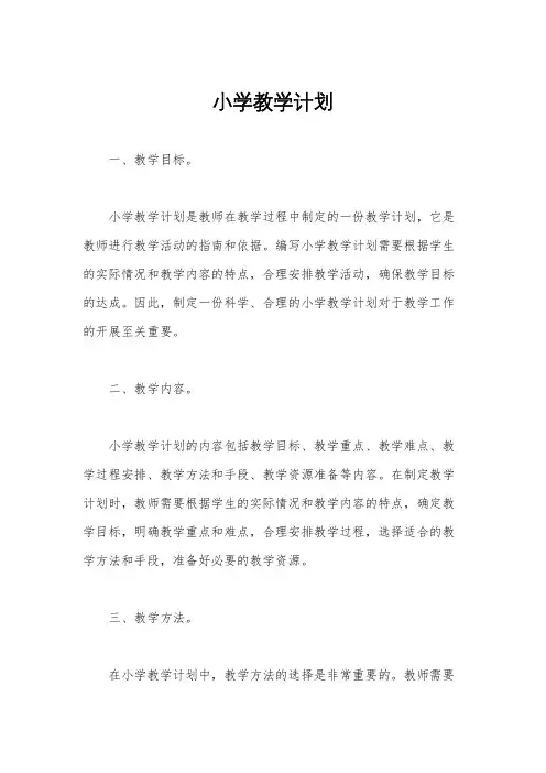小学教学计划