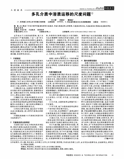 多孔介质中溶质运移的尺度问题