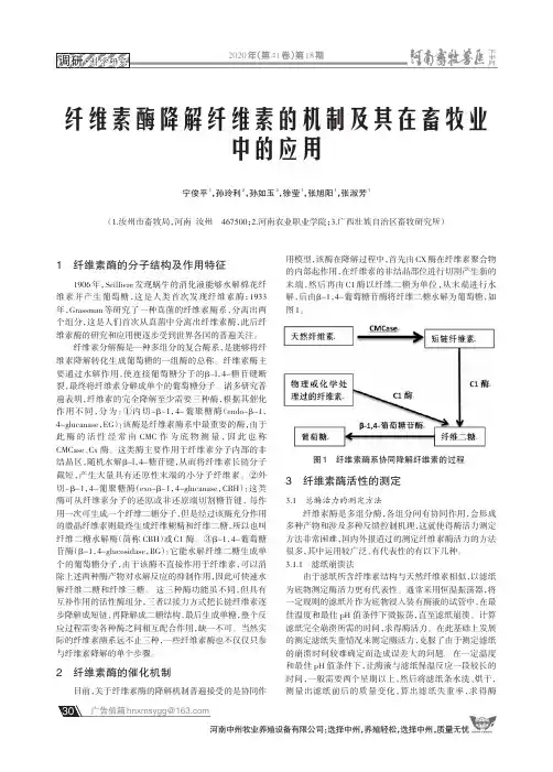 纤维素酶降解纤维素的机制及其在畜牧业中的应用