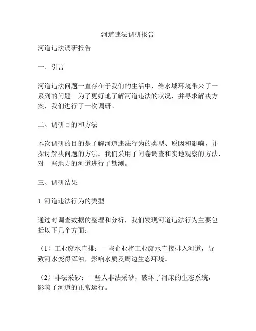 河道违法调研报告