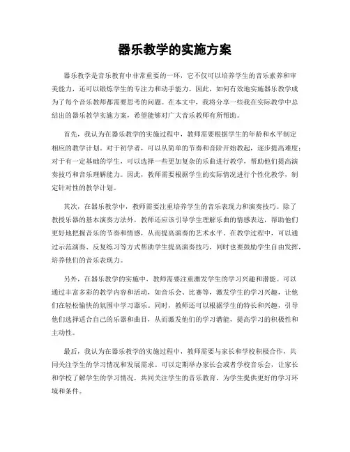 器乐教学的实施方案