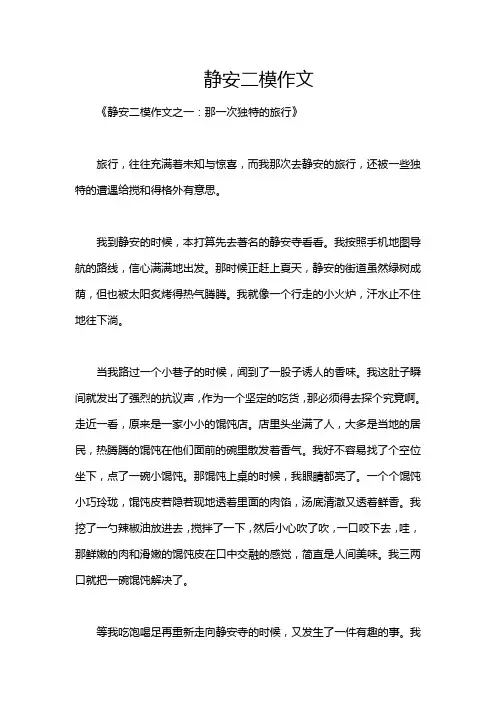 静安二模作文