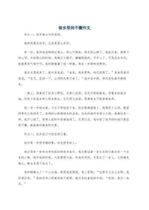 徒步坚持不懈作文