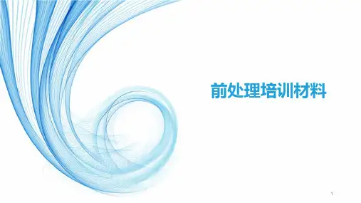 前处理知识学习材料 PPT课件