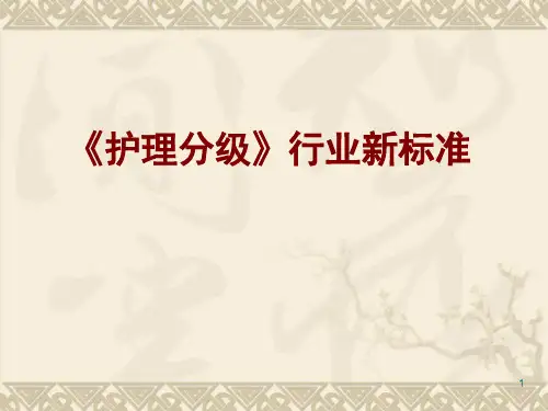 护理分级行业新标准ppt课件