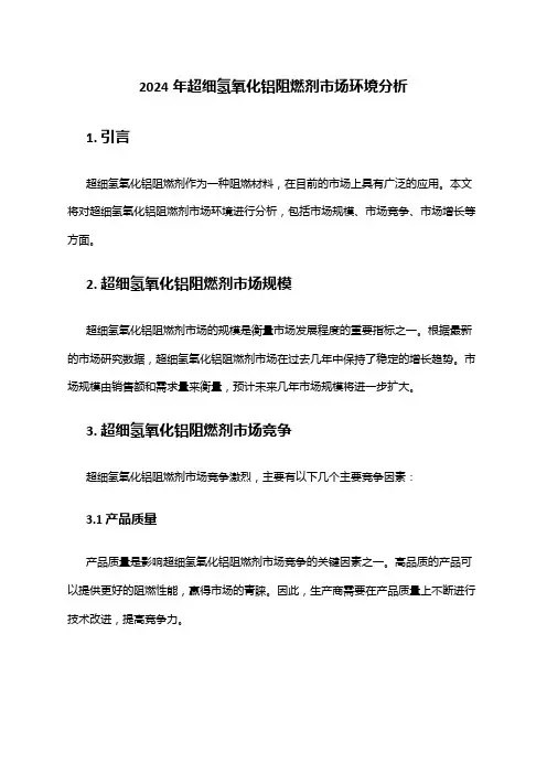 2024年超细氢氧化铝阻燃剂市场环境分析