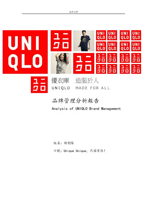 UNIQLO优衣库品牌管理系统分析报告