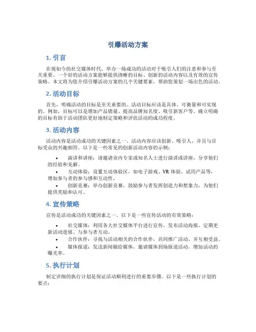 引爆活动方案