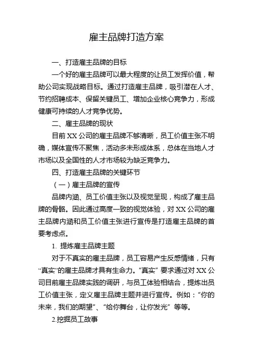 雇主品牌打造方案