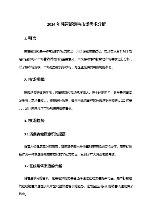 2024年感冒舒颗粒市场需求分析