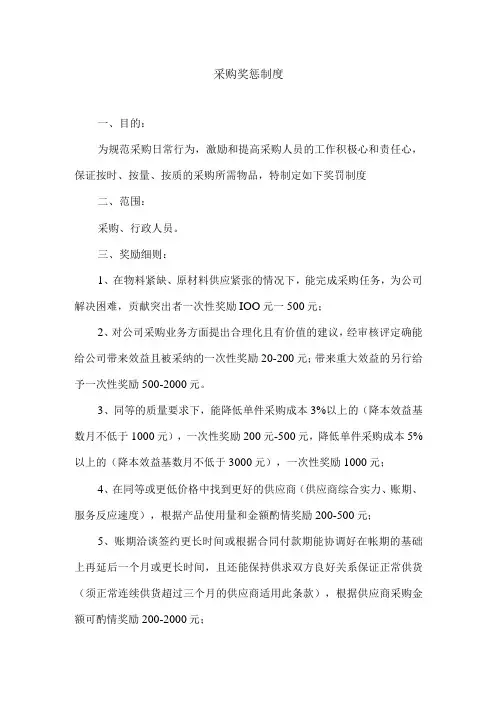 采购奖惩制度