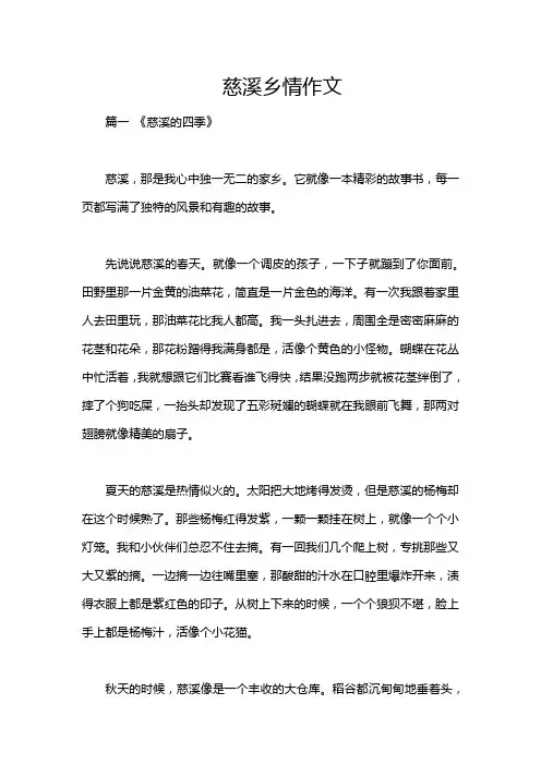 慈溪乡情作文