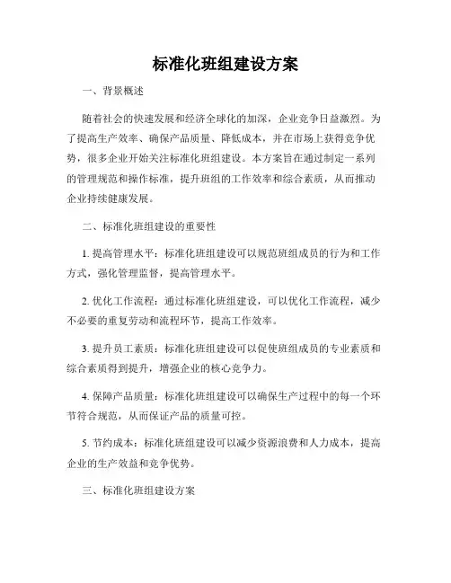 标准化班组建设方案