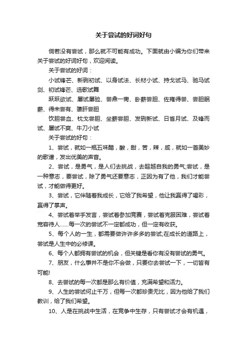 关于尝试的好词好句