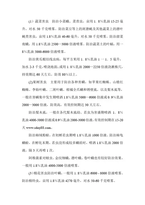 阿维菌素可防治哪些害螨和害虫？