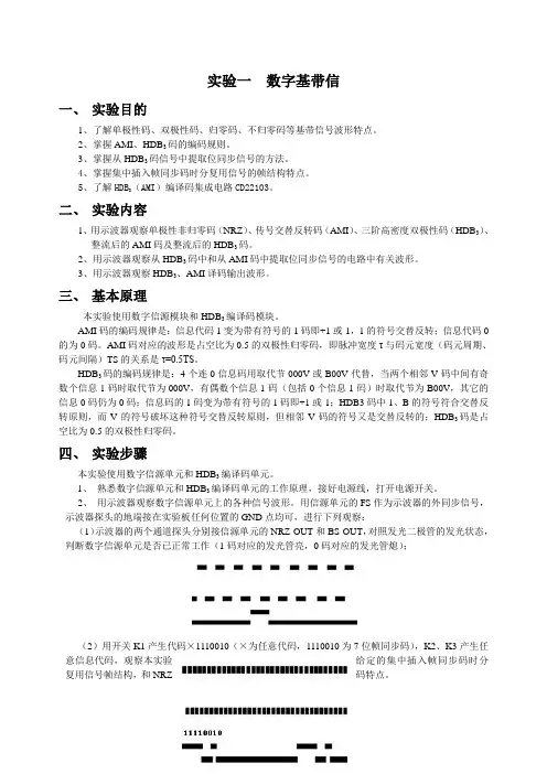数字通信实验报告