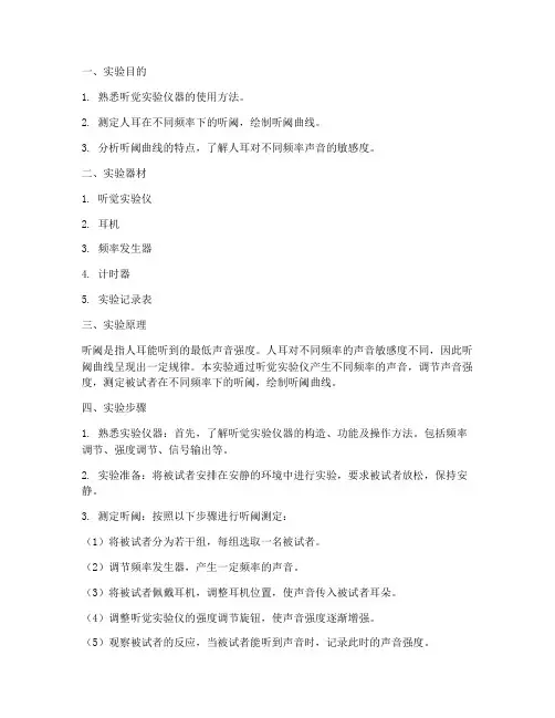 听阈测定实验报告