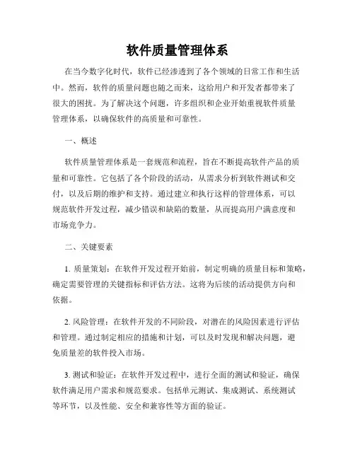软件质量管理体系
