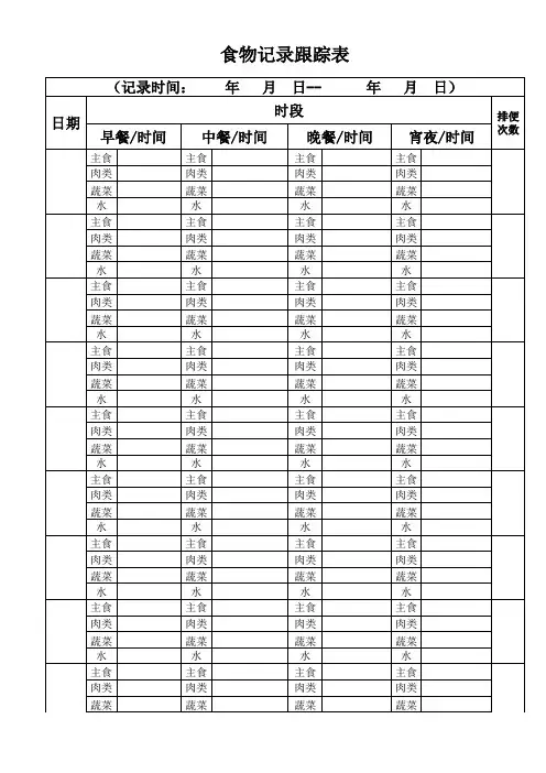 食物记录表