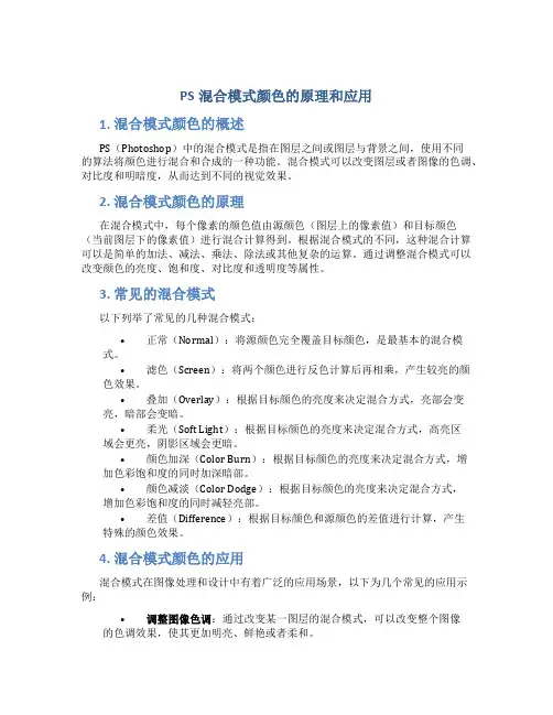 ps混合模式颜色的原理和应用