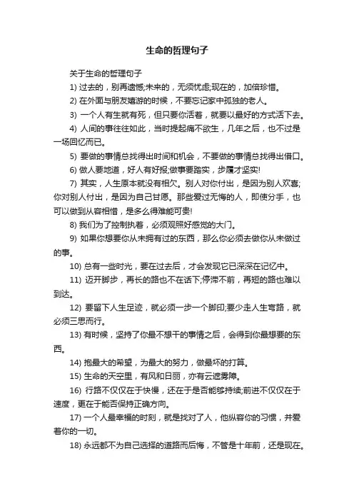 关于生命的哲理句子
